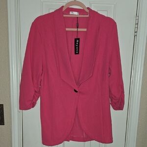 Beyove Pink Blazer with 3/4 Sleeves